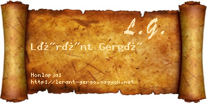 Léránt Gergő névjegykártya
